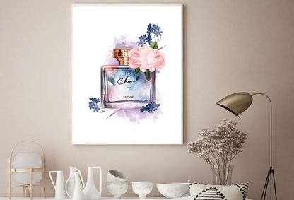 Purple Blue Perfume with Flowers Design Home Decor Premium Quality Poster Print Choose Your Sizes