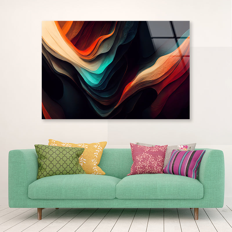 Abstract Colorful Wallpaper Acrylic Glass Print Tempered Glass Wall Art 100% Made in Australia Ready to Hang - Bella Home Decor