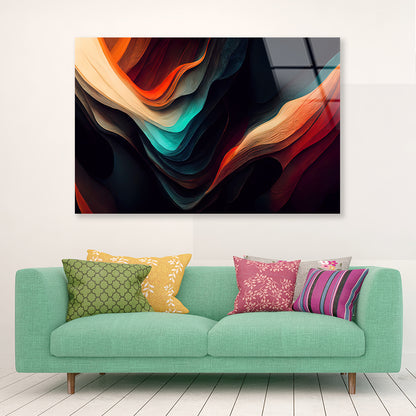 Abstract Colorful Wallpaper Acrylic Glass Print Tempered Glass Wall Art 100% Made in Australia Ready to Hang - Bella Home Decor