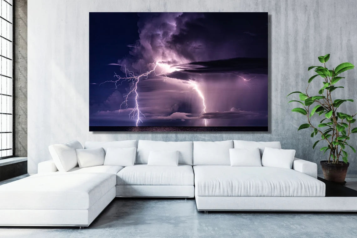 Lightning Strike UV Direct Aluminum Print Australian Made Quality