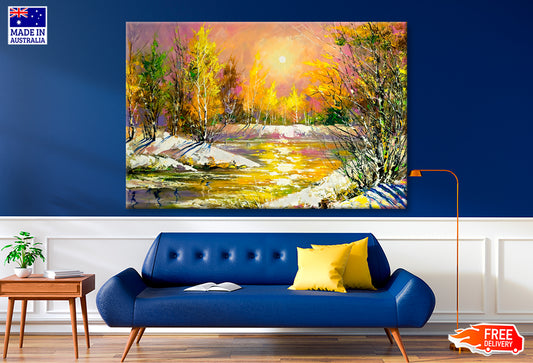 The Bank Of The River Oil Painting Wall Art Limited Edition High Quality Print