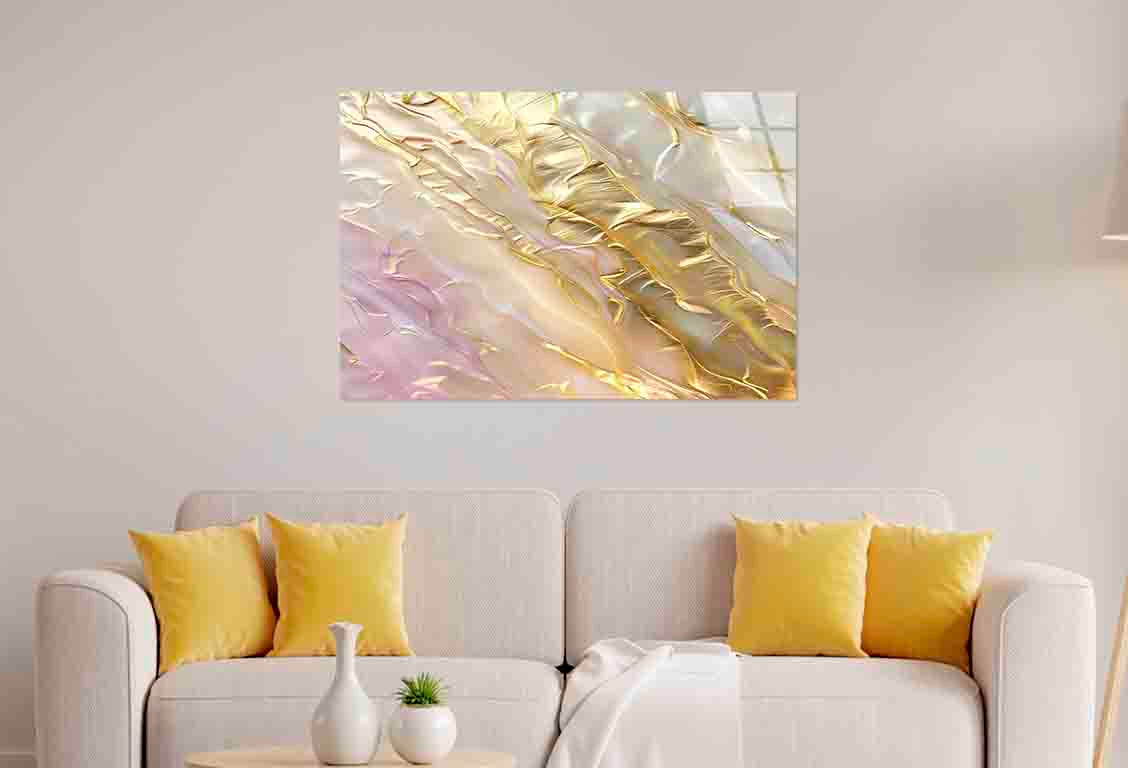 Luxury Pearl Gold Art Tempered Glass Printing Wall Art Australian Made Quality