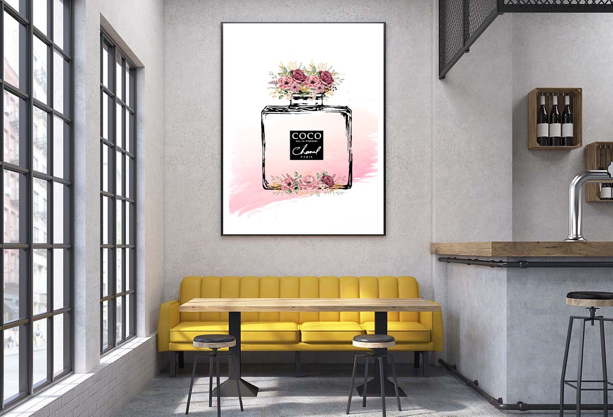 Black Pink Fashion Perfume Bottle Design Home Decor Premium Quality Poster Print Choose Your Sizes