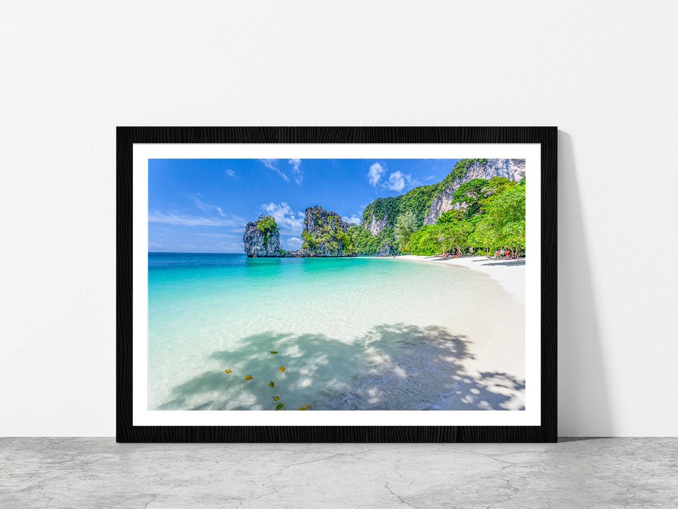 Andaman Sea At Krabi In Thailand Glass Framed Wall Art, Ready to Hang Quality Print With White Border Black