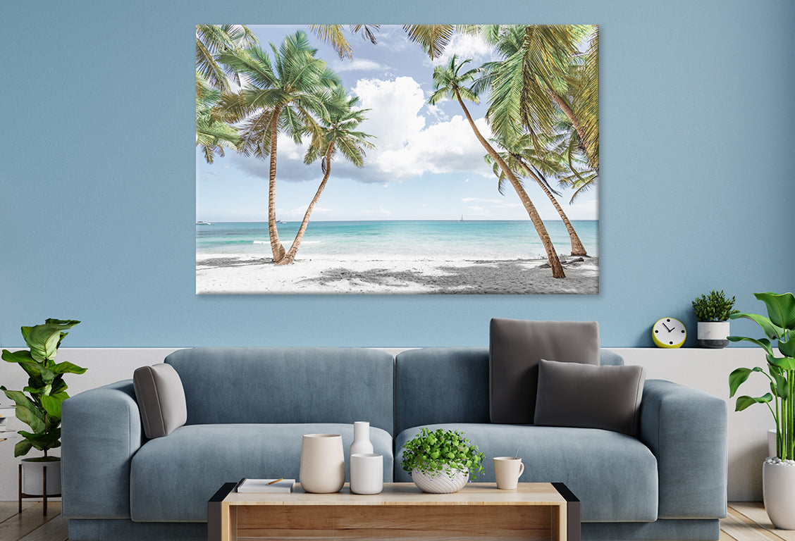 paradise tropical beach palm Stunning Design Print 100% Australian Made