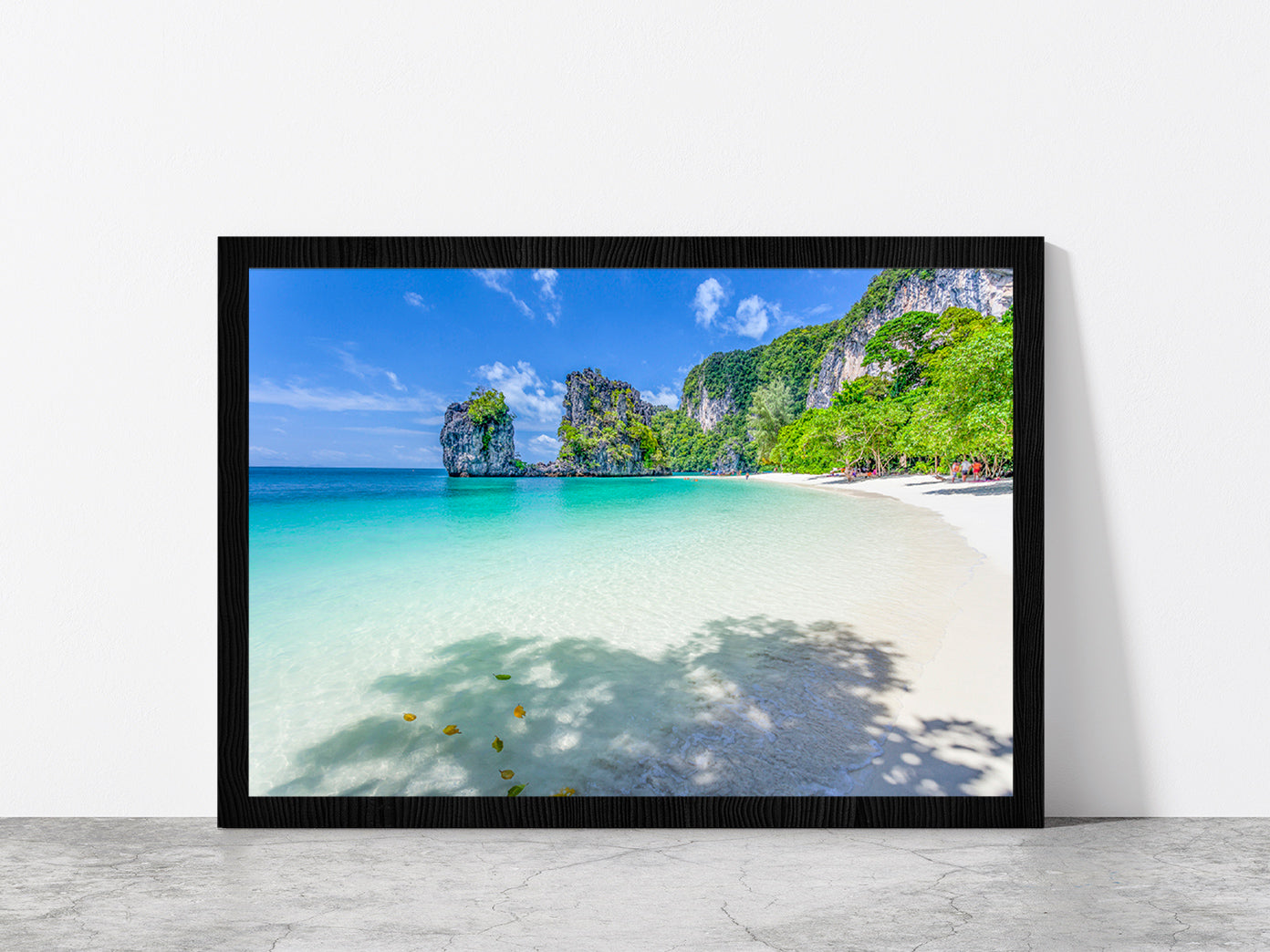 Andaman Sea At Krabi In Thailand Glass Framed Wall Art, Ready to Hang Quality Print Without White Border Black