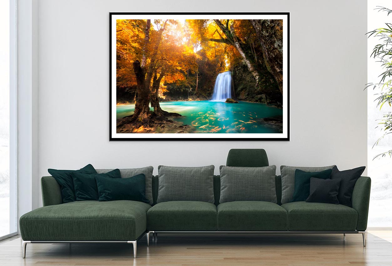 Deep Forest Waterfall in Kanchanaburi, Thailand Home Decor Premium Quality Poster Print Choose Your Sizes