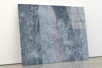 Shape of Tree Branches and Leaves Abstract Acrylic Glass Print Tempered Glass Wall Art 100% Made in Australia Ready to Hang - Bella Home Decor