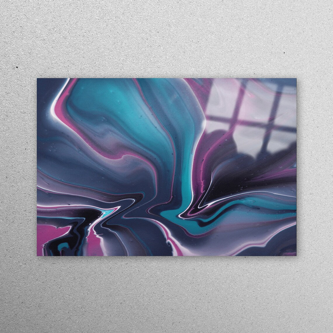 Pink And Blue Abstract Acrylic Glass Print Tempered Glass Wall Art 100% Made in Australia Ready to Hang