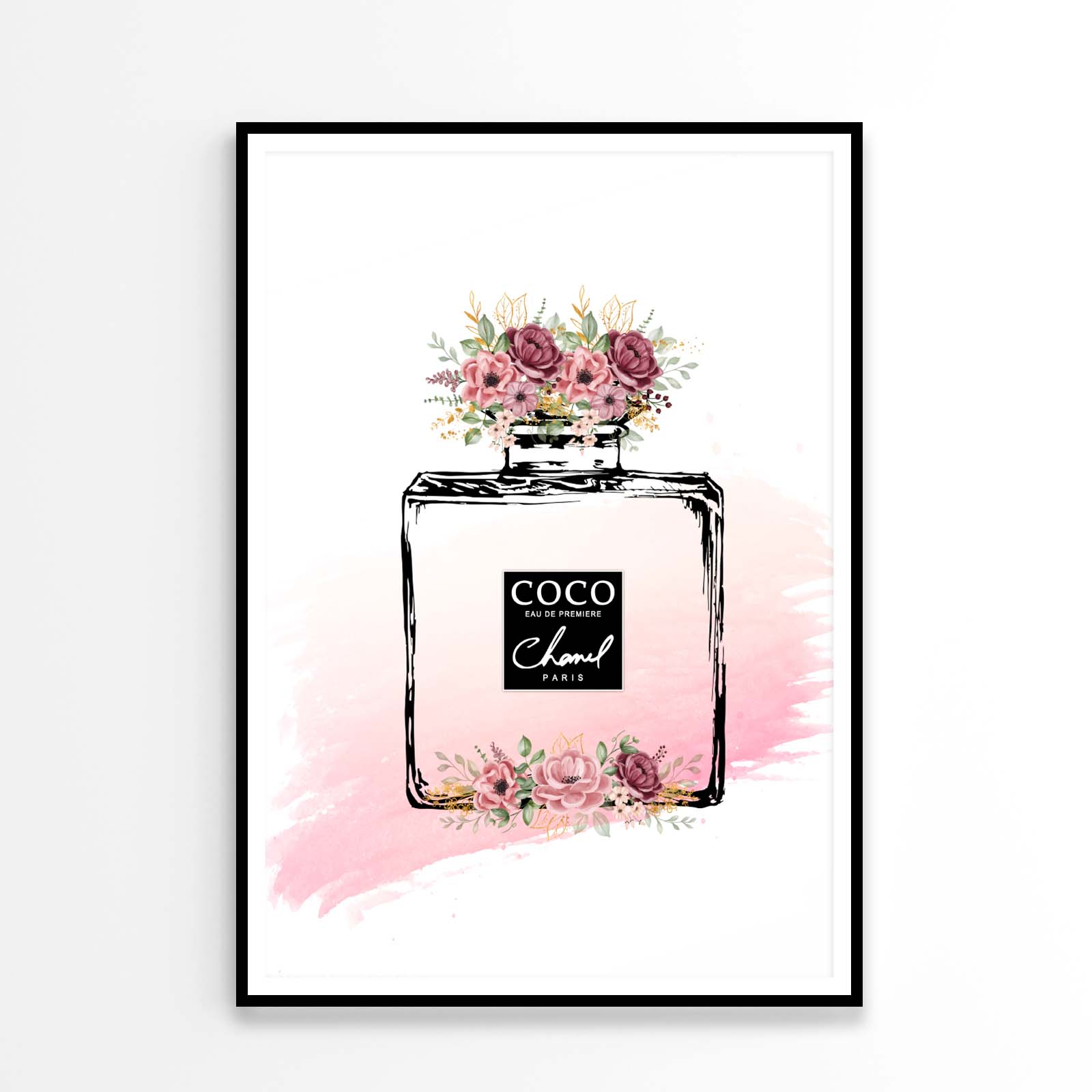 Black Pink Fashion Perfume Bottle Design Home Decor Premium Quality Poster Print Choose Your Sizes