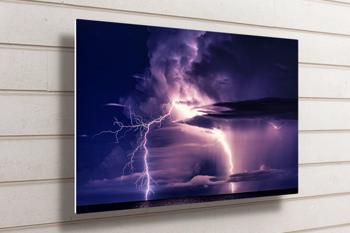 Lightning Strike UV Direct Aluminum Print Australian Made Quality