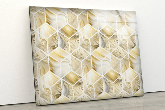 Gold Silver Abstract UV Direct Aluminum Print Australian Made Quality