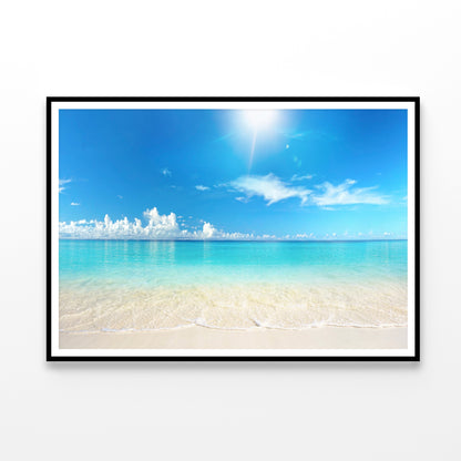 Sandy Beach with White Sand View Home Decor Premium Quality Poster Print Choose Your Sizes