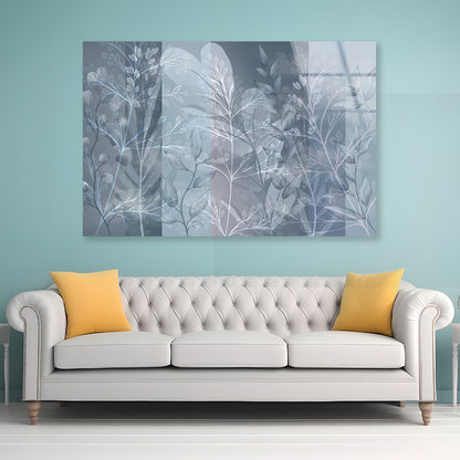 Shape of Tree Branches and Leaves Abstract Acrylic Glass Print Tempered Glass Wall Art 100% Made in Australia Ready to Hang - Bella Home Decor