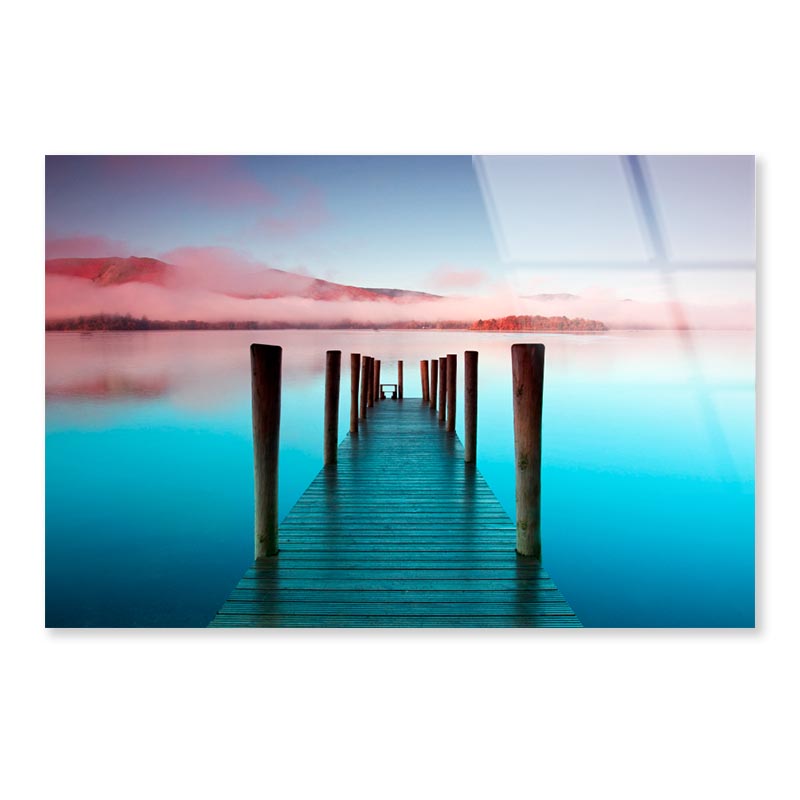 The Pier Is a Landing Stage on The Banks of Derwentwater Acrylic Glass Print Tempered Glass Wall Art 100% Made in Australia Ready to Hang - Bella Home Decor