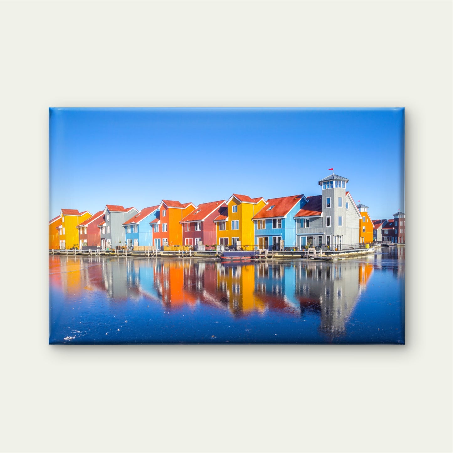Waterfront of the Reitdiephaven Harbor Netherlands Wall Art Decor 100% Australian Made - Bella Home Decor