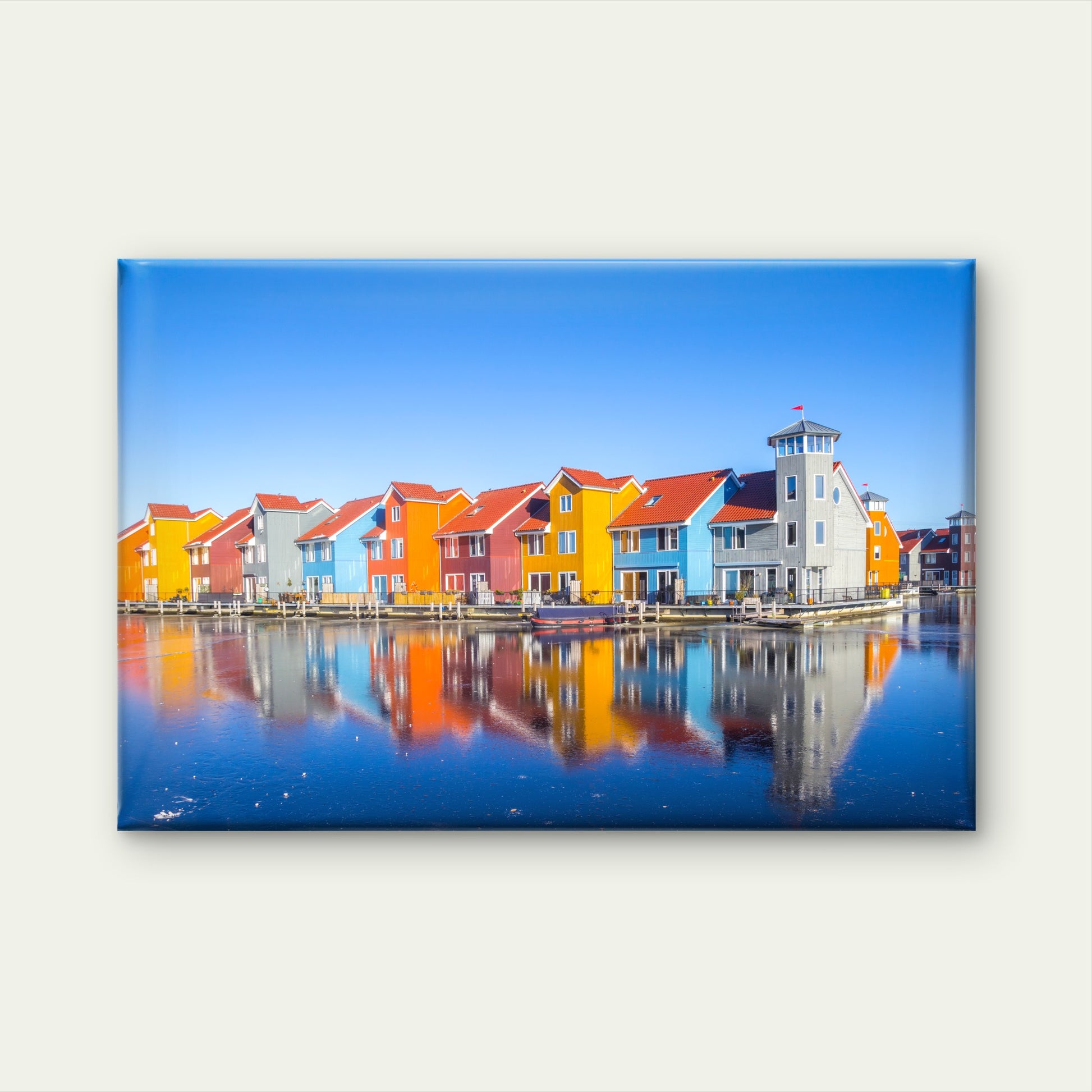 Waterfront of the Reitdiephaven Harbor Netherlands Wall Art Decor 100% Australian Made - Bella Home Decor