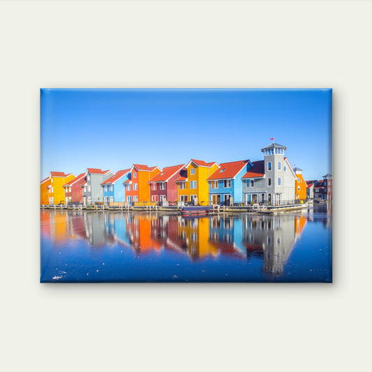 Waterfront of the Reitdiephaven Harbor Netherlands Wall Art Decor 100% Australian Made - Bella Home Decor