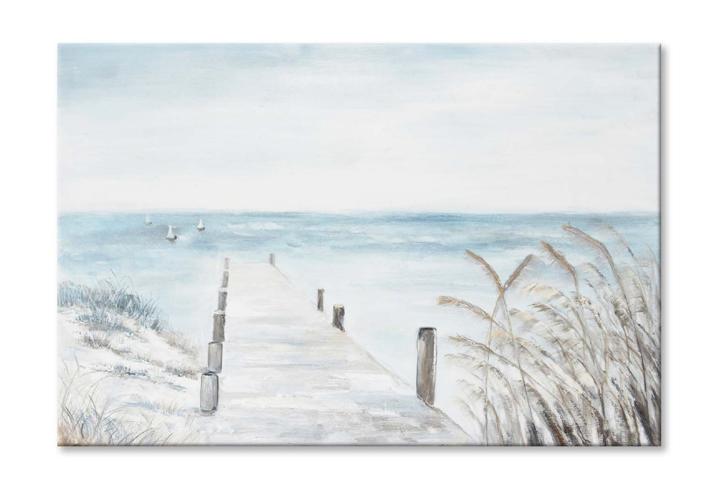 A Seaside Pier, Scenery, Painting Wall Art Limited Edition High Quality Print