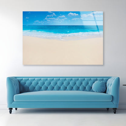 Summer Beach and Sky Acrylic Glass Print Tempered Glass Wall Art 100% Made in Australia Ready to Hang - Bella Home Decor