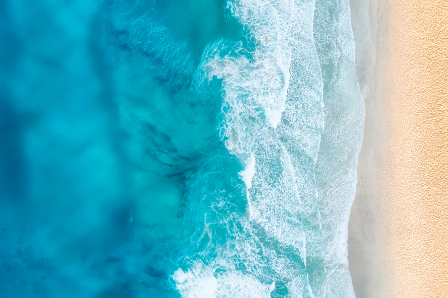 Beach And Waves from Top View  Acrylic Glass Print Tempered Glass Wall Art 100% Made in Australia Ready to Hang