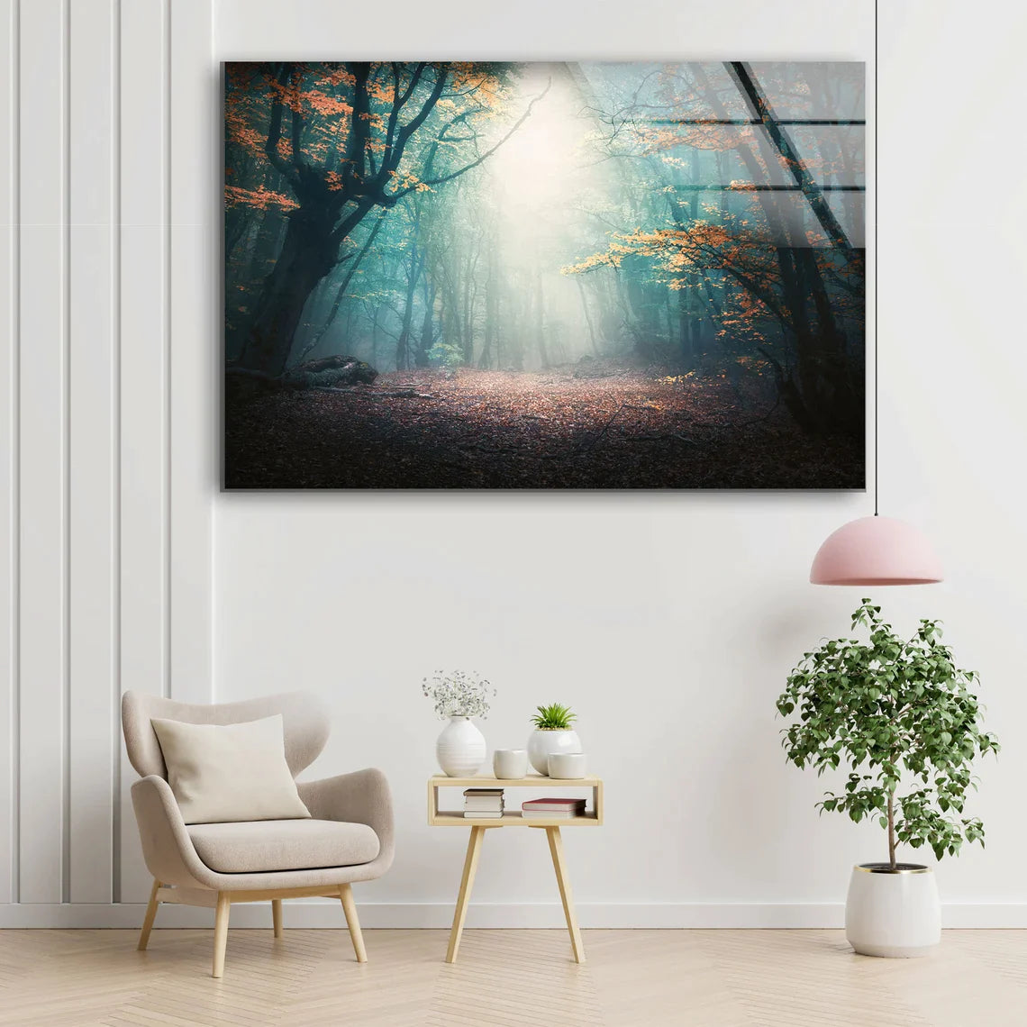 Misty Autumn Forest UV Direct Aluminum Print Australian Made Quality