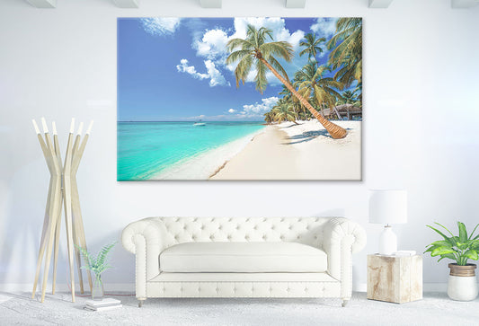 Palm and Tropical Beach in Dominican Republic Print 100% Australian Made