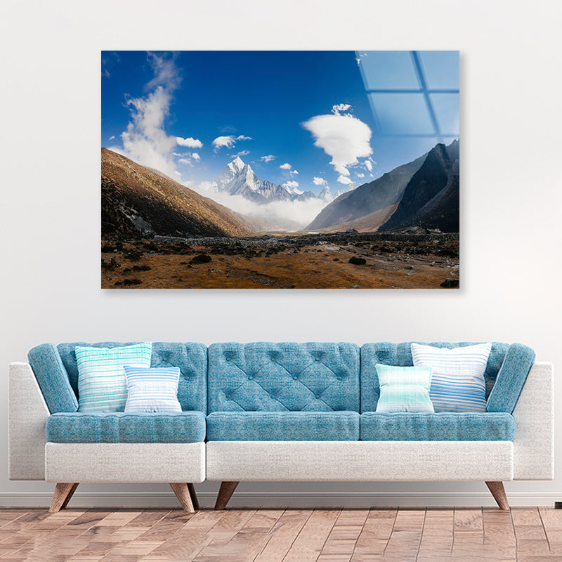 Amazing Mountains on the Way to Everest Base Acrylic Glass Print Tempered Glass Wall Art 100% Made in Australia Ready to Hang