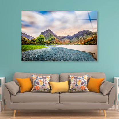 Buttermere in the District Lake with Mountains Acrylic Glass Print Tempered Glass Wall Art 100% Made in Australia Ready to Hang