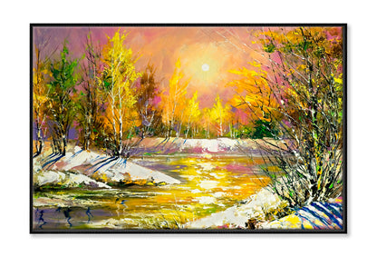 The Bank Of The River Oil Painting Wall Art Limited Edition High Quality Print Canvas Box Framed Black