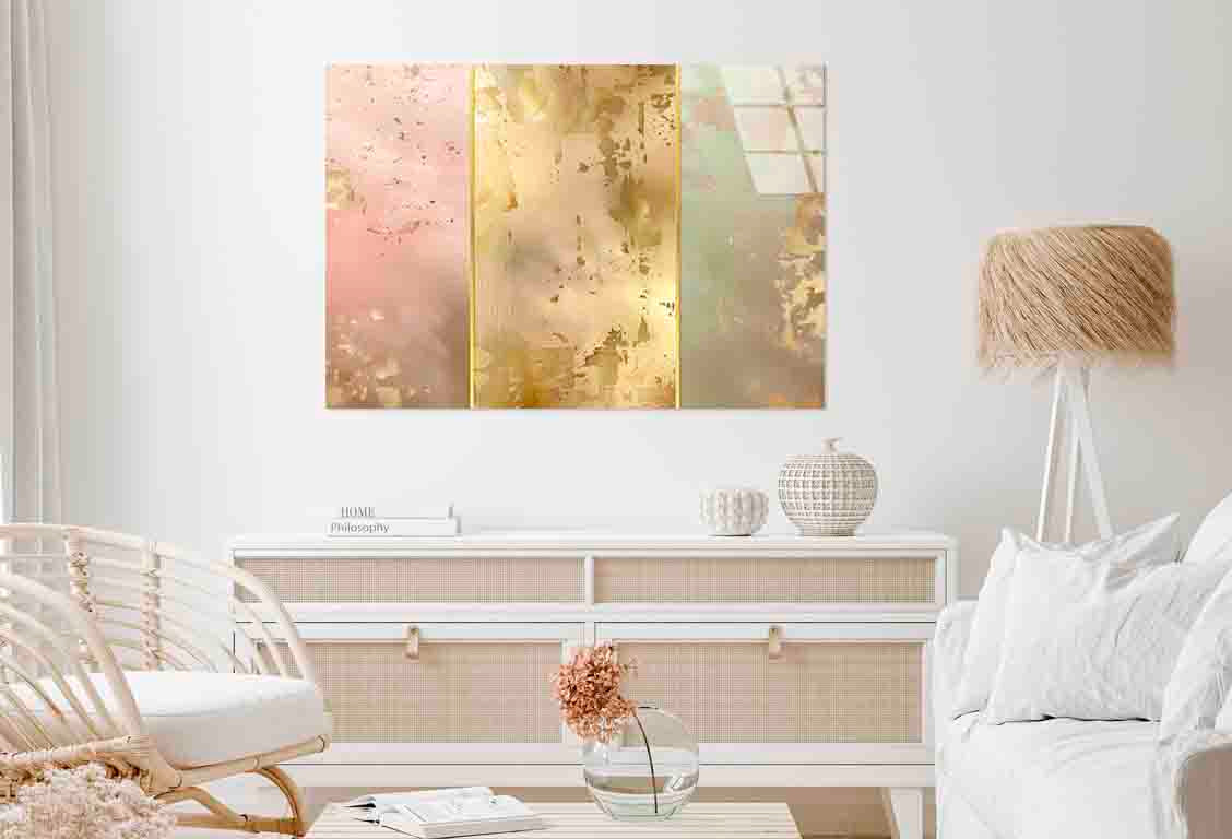 Opulent Pastel Triptych Tempered Glass Printing Wall Art Australian Made Quality - Bella Home Decor
