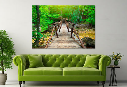 Bridge in Bright Forest, Natural  Wall Art Decor 100% Australian Made - Bella Home Decor
