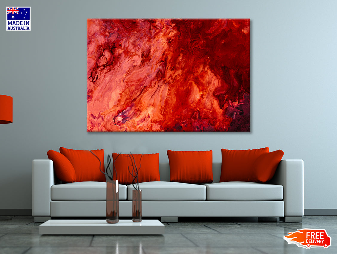 Splash Painting in Shades of Red Print 100% Australian Made