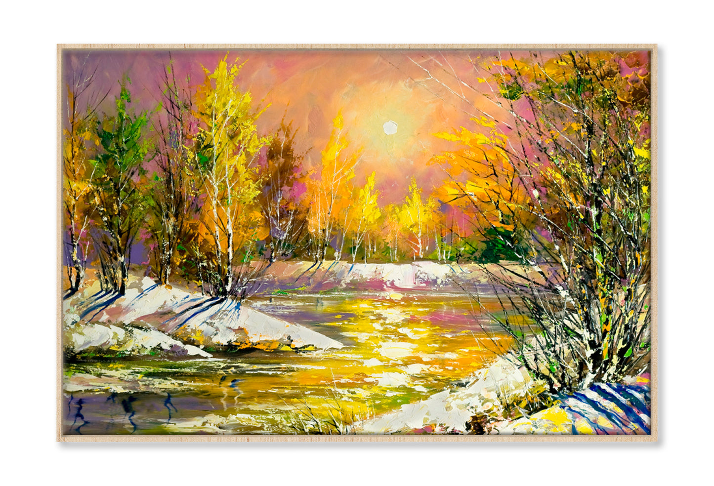 The Bank Of The River Oil Painting Wall Art Limited Edition High Quality Print Canvas Box Framed Natural