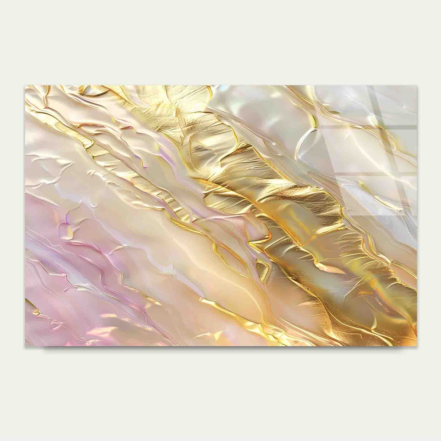 Luxury Pearl Gold Art Tempered Glass Printing Wall Art Australian Made Quality