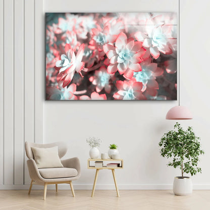 Red & White Flowers UV Direct Aluminum Print Australian Made Quality