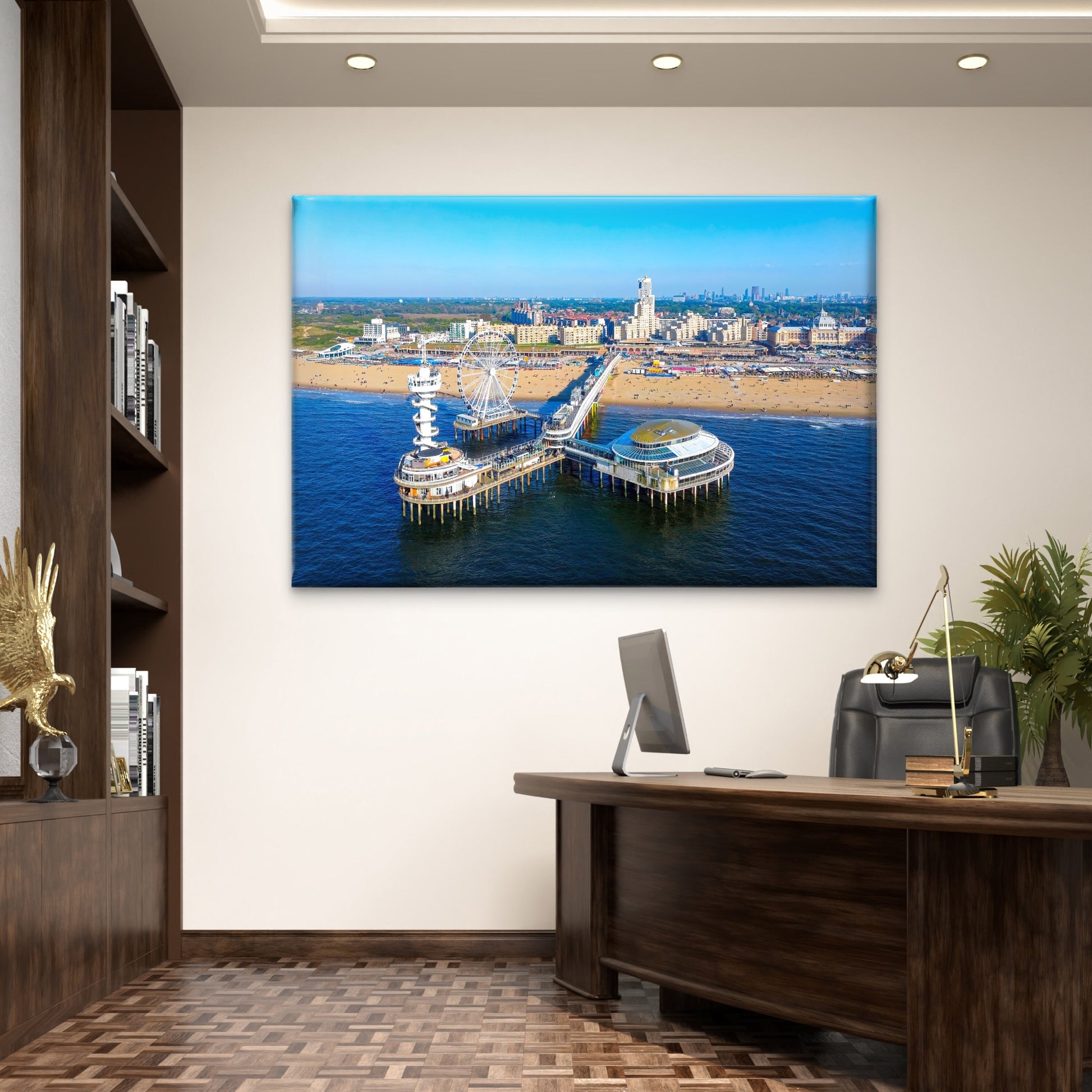 Scheveningen Pier and Beach Netherlands Wall Art Decor 100% Australian Made - Bella Home Decor