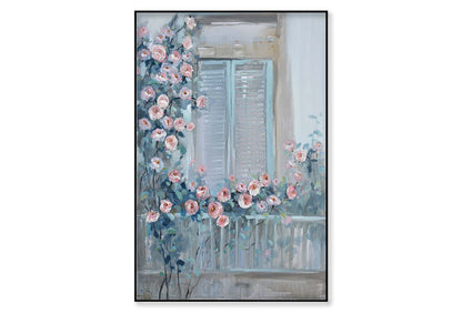 Spring, Light Pink Flowers, Windows Wall Art Limited Edition High Quality Print