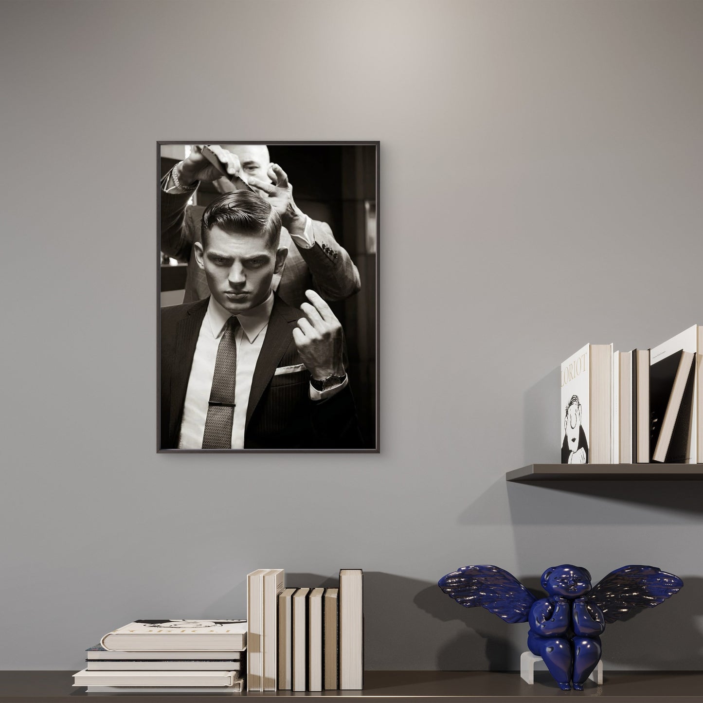 Black and White Barber Gents Hairstyle Cutting Fashion Home Decor Premium Quality Poster Print Choose Your Sizes - Bella Home Decor