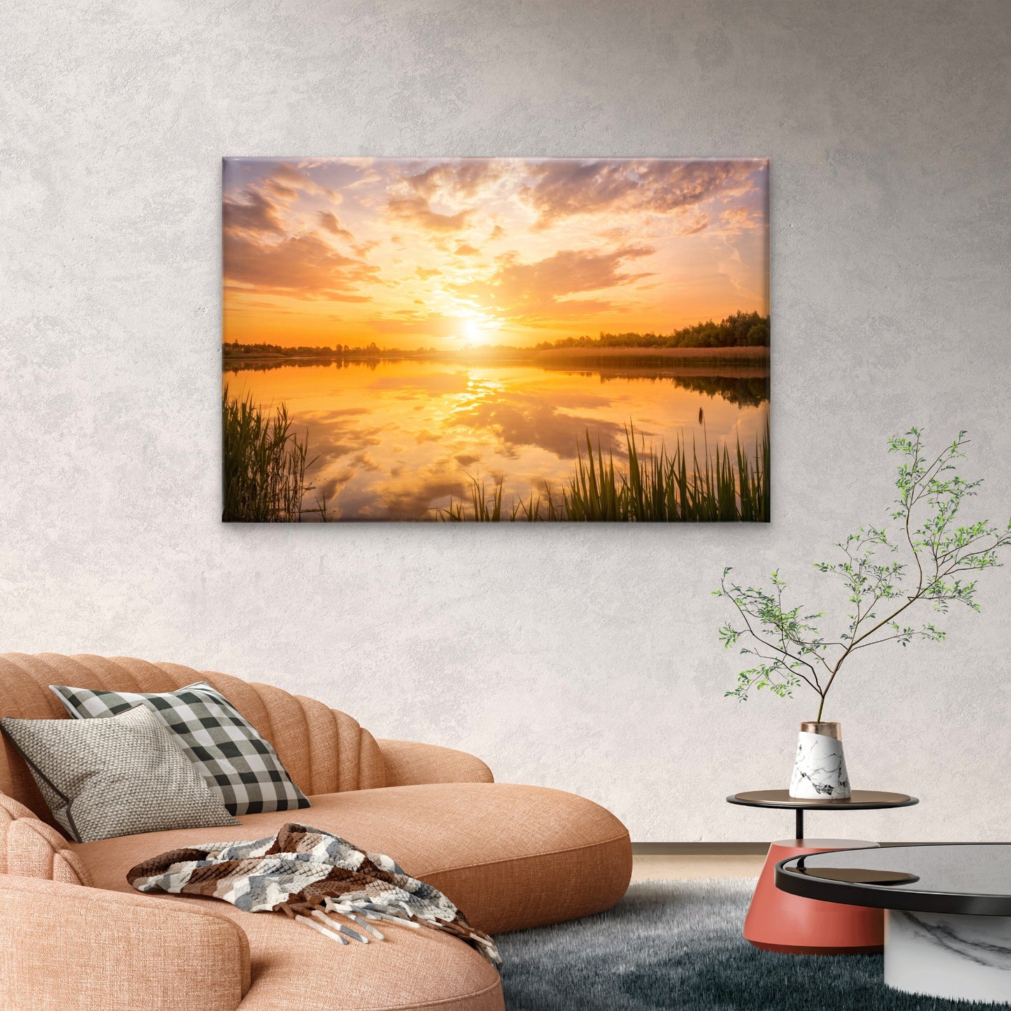 Lake Sunset Reflection Nature Wall Art Decor 100% Australian Made - Bella Home Decor