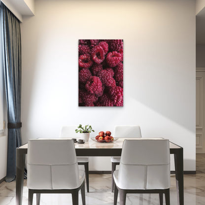 Close-Up of Fresh Raspberries 60x90cm Metal Print Ready to Hang