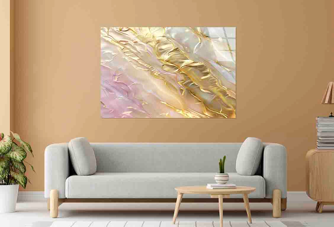 Luxury Pearl Gold Art Tempered Glass Printing Wall Art Australian Made Quality