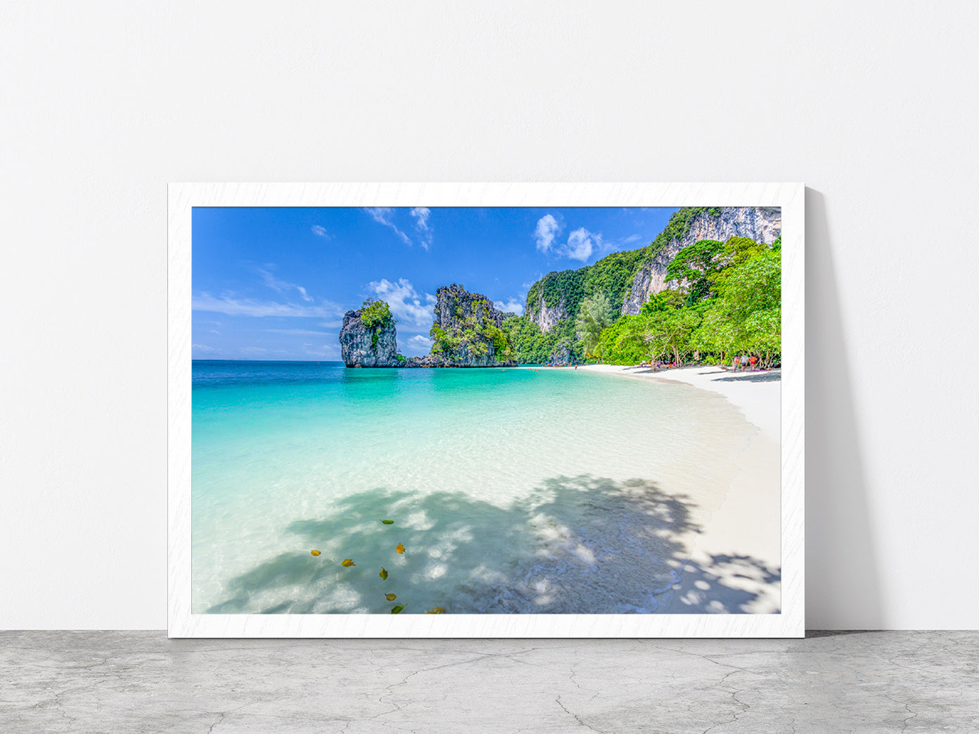 Andaman Sea At Krabi In Thailand Glass Framed Wall Art, Ready to Hang Quality Print Without White Border White