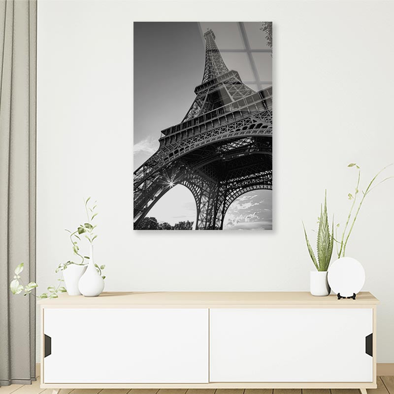 Eiffel Tower Landmarks in The World Portrait Photograph Acrylic Glass Print Tempered Glass Wall Art 100% Made in Australia Ready to Hang