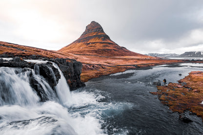 Kirkjufell Mountain with Kirkjufellsfoss Waterfall Iceland Wall Art Decor 100% Australian Made - Bella Home Decor