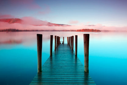 The Pier Is a Landing Stage on The Banks of Derwentwater Acrylic Glass Print Tempered Glass Wall Art 100% Made in Australia Ready to Hang - Bella Home Decor