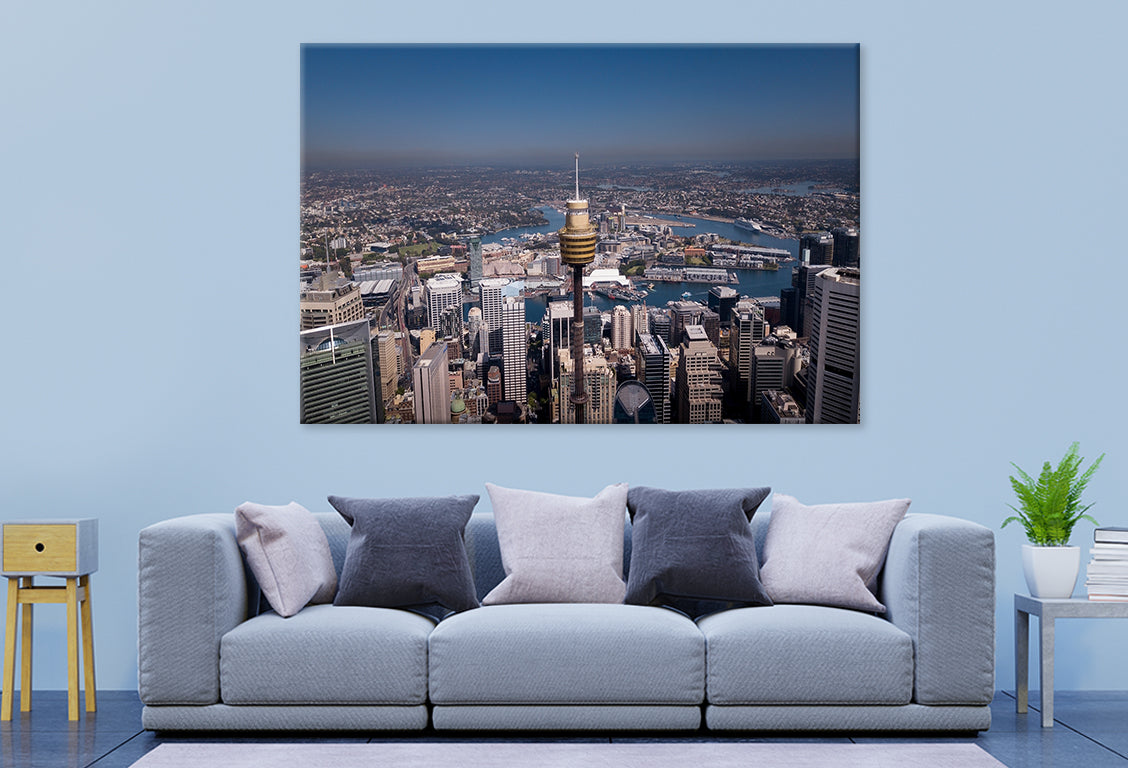 Sydney Tower New South Wales Aerial View Wall Art Decor 100% Australian Made