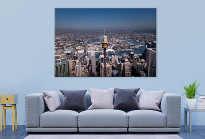 Sydney Tower New South Wales Aerial View Wall Art Decor 100% Australian Made
