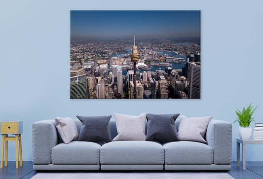 Sydney Tower New South Wales Aerial View Wall Art Decor 100% Australian Made