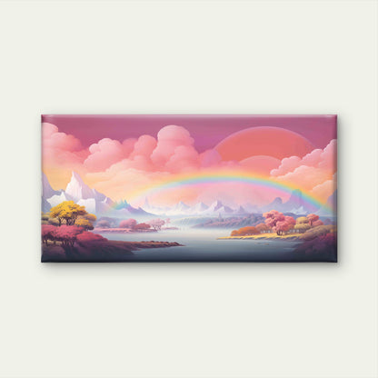 Rainbow Valley Pastel Skies Wall Art Canvas Office Home Room Framed 120x60 cm - Bella Home Decor